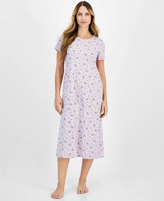 Charter Club Women's Cotton Short-Sleeve Nightgown, Created for Macy's