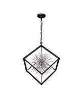 Cwi Lighting 30" Metal Starburst 6 Light Chandelier