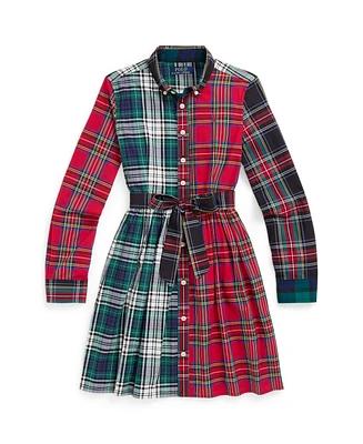 Polo Ralph Lauren Big Girls Plaid Cotton Fun Shirtdress