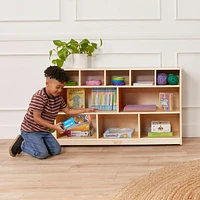 ECR4Kids 5+5 Mobile Storage and Tray Cabinet, Natural