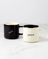 Kate Spade Yawn Zzz Mugs, Set of 2