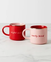 Kate Spade Early Bird Night Owl Mugs, Set of 2