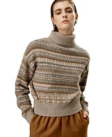 Lilysilk Women's Fair Isle Cashmere Pullover