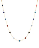 Unwritten Multi Color Evil Eye Paperclip Necklace