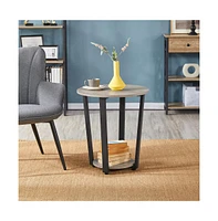 Yaheetech Industrial Side Table Metal Sofa for Living Room