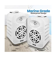 Pyle 5.25” 2-Way Indoor/Outdoor Bluetooth Speaker System, 1/2” High Compliance Polymer Tweeter, 500 Watt, White