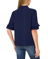 CeCe Women's Ruffle 3/4-Sleeve Button-Down Blouse