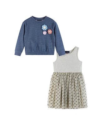 Andy & Evan Toddler Girls Toddler/Child Navy Terry Sweatshirt Dress Set