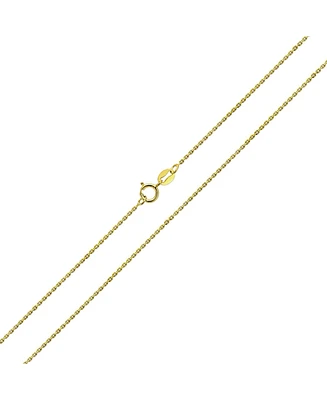 Bling Jewelry 1mm Fine Thin 14k Yellow Gold Plated .925 Sterling Silver Cuban Cable Link Chain Necklace for Women -Nickel-Free 16, 18 Inch Length