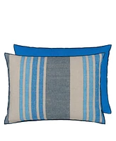 Designers Guild Brera Striato Cobalt Linen Decorative Pillow