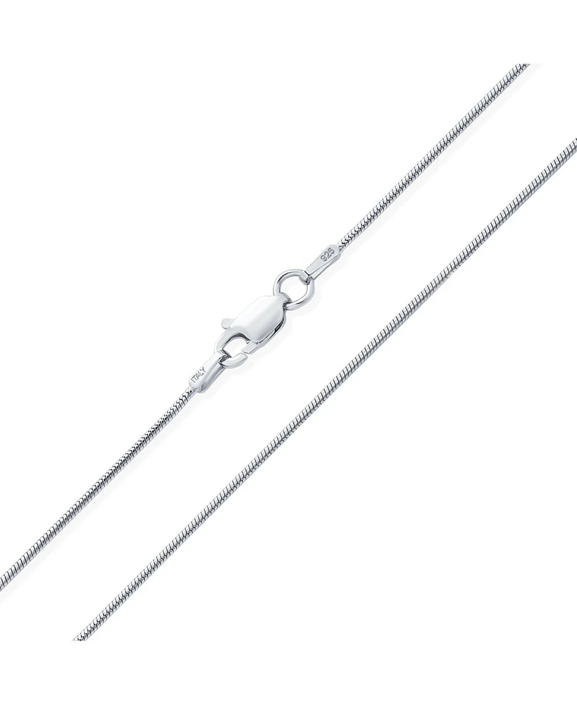 Bling Jewelry Flexible Strong 1.5MM .925 Sterling Silver Magic 8-Sided Snake Chain Necklace for Women