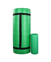 BalanceFrom Fitness 1" Extra Thick Yoga Mat w/Knee Pad and Carrying Strap