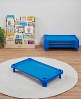 ECR4Kids Toddler Streamline Cot Size, Blue, 6-Pack