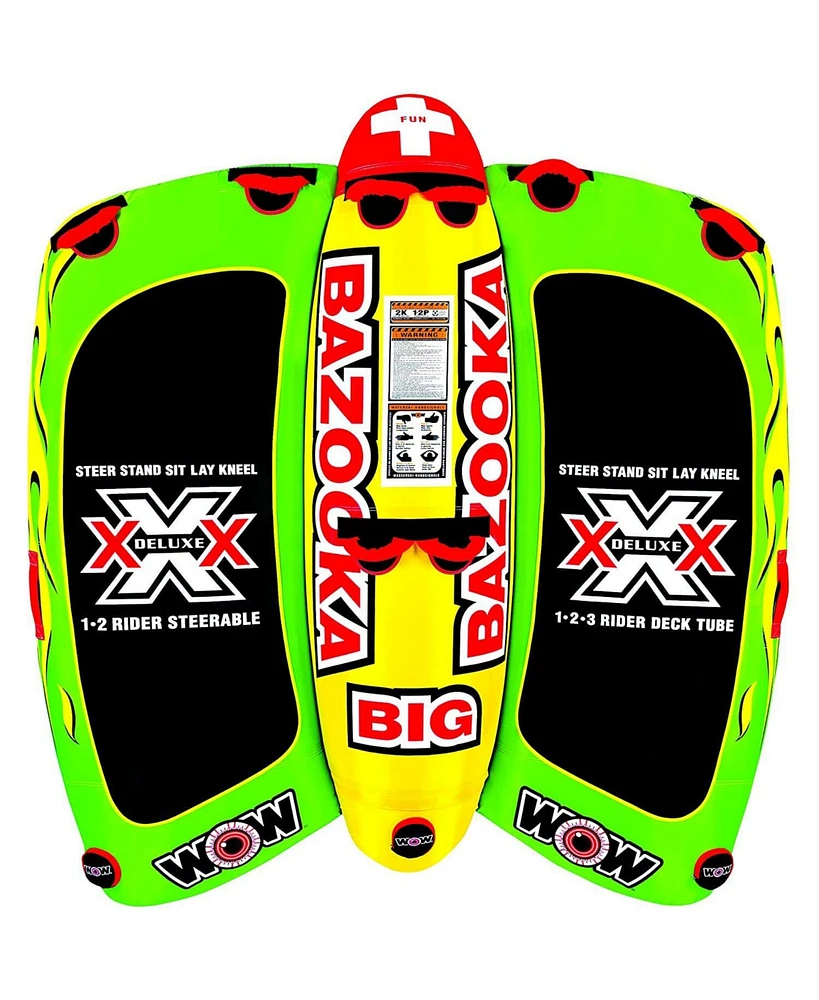 Wow Watersports 13-1010 Big Bazooka Steerable 1 to 4 Person Towable Tube, Green