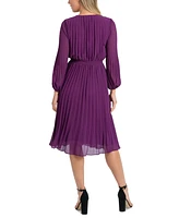 Sam Edelman Woman's Long-Sleeve Pleated A-Line Dress