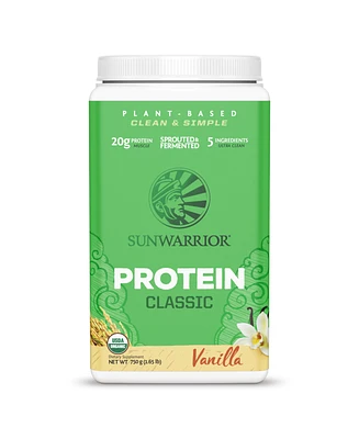 Sunwarrior Classic Organic Protein Powder, Plant-Based Protein, Vanilla Flavor, Sunwarrior, 750gm (30 Servings)