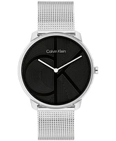 Calvin Klein Unisex Iconic Silver Stainless Steel Mesh Bracelet Watch 40mm