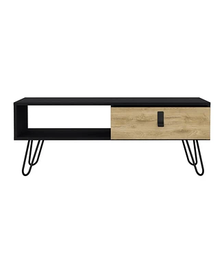 Mosby Coffee Table with Modern Hairpin Legs Design and Drawer