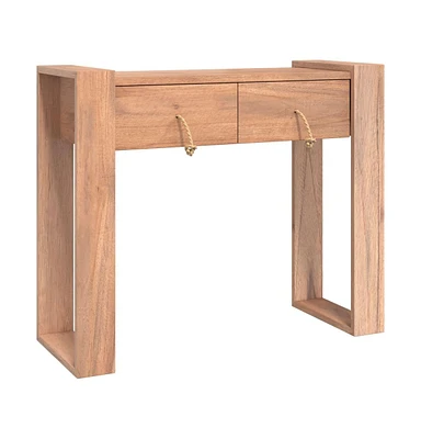 vidaXL Console Table 35.4"x13.8"x29.5" Solid Teak Wood