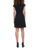 kensie Women's Embellished-Sleeve Sheath Dress