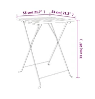 vidaXL Folding Bistro Table 21.7"x21.3"x28" Solid Wood Teak and Steel