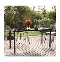 vidaXL Patio Dining Table Black 63"x31.5"x29.1" Steel and Tempered Glass