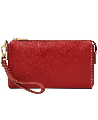 Fossil Leather Zipper Wristlet