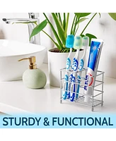 Zulay Kitchen Stainless Steel Toothbrush Holders with 5 Colorful Toothbrush Cases Included