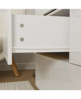 Homsee High Gloss White Wood 8-Drawer Double Dresser Modern Style