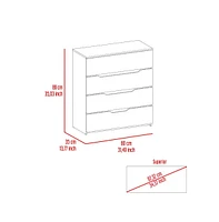 Depot E-Shop Aralia Drawer Dresser 35"H, Four Drawers, Superior Top