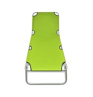 vidaXL Folding Sun Lounger Powder-coated Steel Apple Green