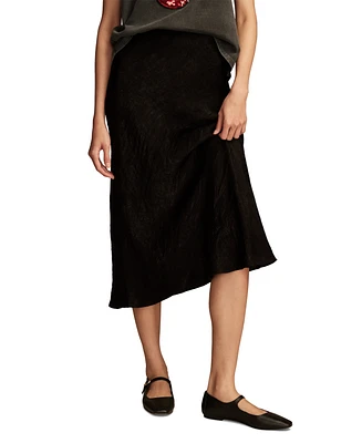 Lucky Brand Women's Satin Silky Midi Slip Skirt