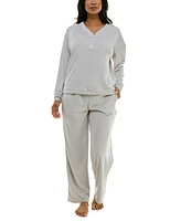 Roudelain Women's Long-Sleeve Ribbed Velour Pajama Set