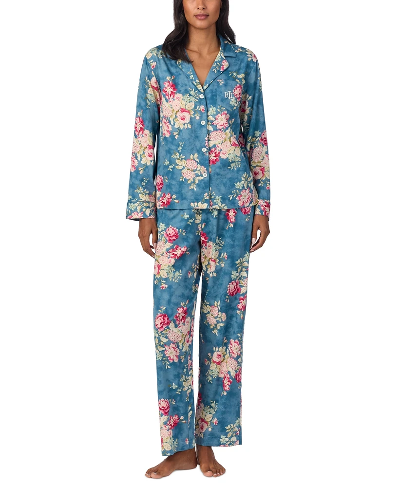 Lauren Ralph Petite Long-Sleeve Floral Pajama Set