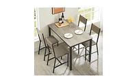 Slickblue Dining Set for 5 Kitchen Table with 4 Upholstered Chairs for Stylish and Comfortable Dining