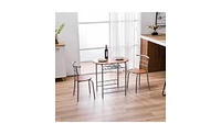 Slickblue Brown Wood Grain Pvc Breakfast Table Stylish and Durable Dining Solution for Small Spacesc