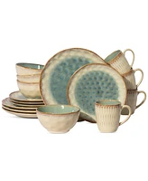 Elama Leann Round Textured 16 Pc. Dinnerware Set, Service for 4