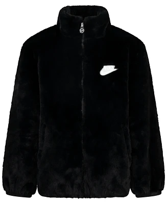 Nike Little Kids Neutral Artificial Fur Jacket