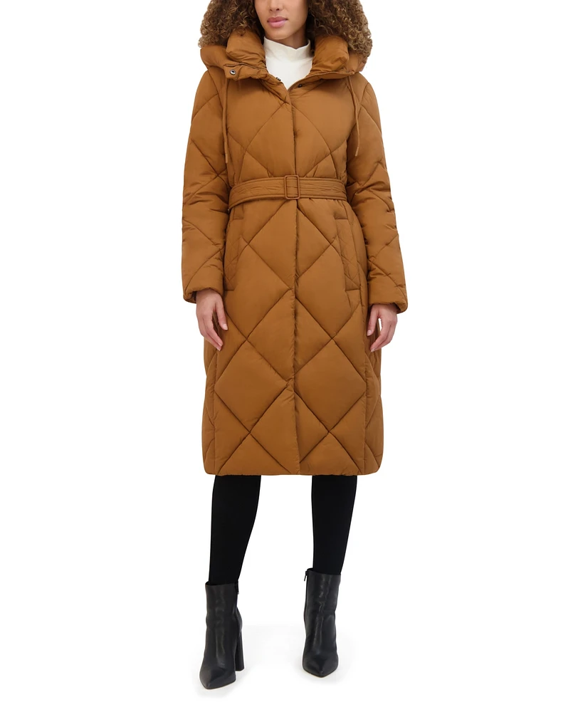 Kenneth Cole Women's Quilted Long Puffer Coat