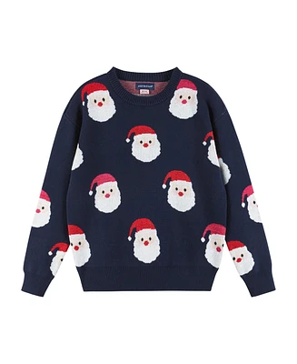 Andy & Evan Big Girls Navy Santa Sweater