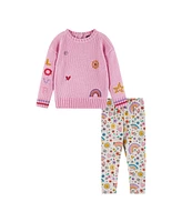 Andy & Evan Baby Girls Chenille Sweater Printed Legging Set