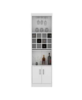 Pisek Bar Cabinet 5-Tier, Wine Cabinet, Liquor Cabinet, 12 Bottle Cubbies, 5 Shelves