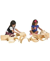 ECR4Kids Wooden Tunnels and Arches, Natural, 10-Piece