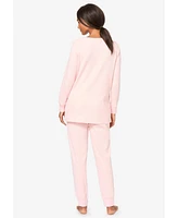 Dreams & Co. Women's Thermal Henley Pajama Set