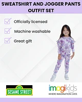 Sesame Street Toddler Girls French Terry Sweatshirt and Pants Outfit Set