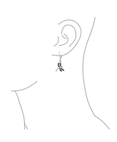 Bling Jewelry Dainty Butterfly Dragonfly Firefly Garden Green Agate Inlaid Drop Lever back Dangle Earrings For Women .925 Sterling Silver