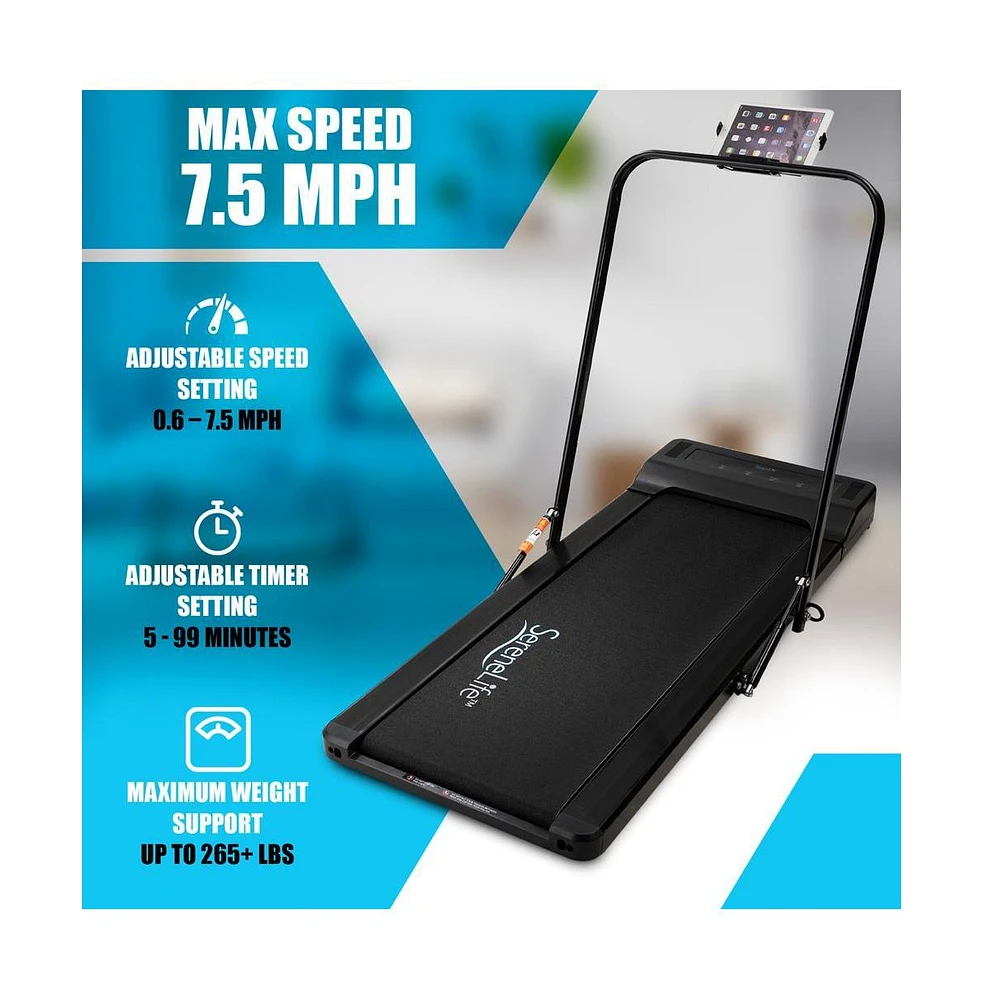 SereneLife Walkpad Motorized Treadmill with 16 Preset Programs and 1