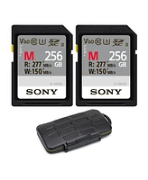 Sony 256GB V60 Uhs-ii M-Series Memory Card (2-Pack) Bundle with Case