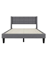 Slickblue Queen Size Upholstered Platform Bed with Support Legs