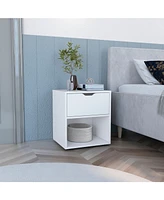 Adak Nightstand End Table with One Open Shelf 19.7"H
